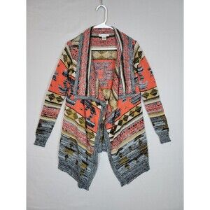 Open Front Cardigan Womens XS Aztec Southwestern Boho By Demanding